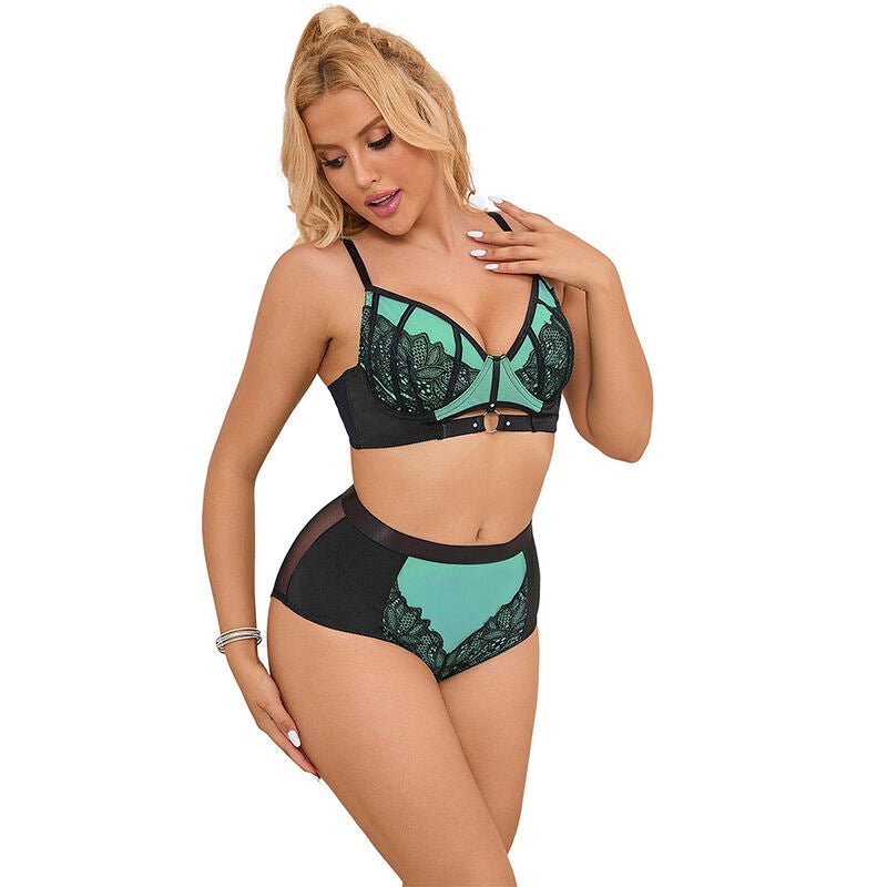 SUBBLIME - 955564 REGGISENO IN VERNICE VERDE CON CERNIERA IN RETE L/XL - SUBBLIME SETS - Intimo per le occasioni speciali | The Game Lingerie