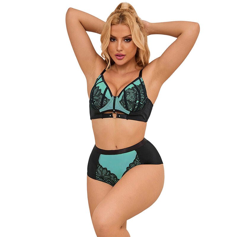 SUBBLIME - 955564 REGGISENO IN VERNICE VERDE CON CERNIERA IN RETE L/XL - SUBBLIME SETS - Intimo per le occasioni speciali | The Game Lingerie