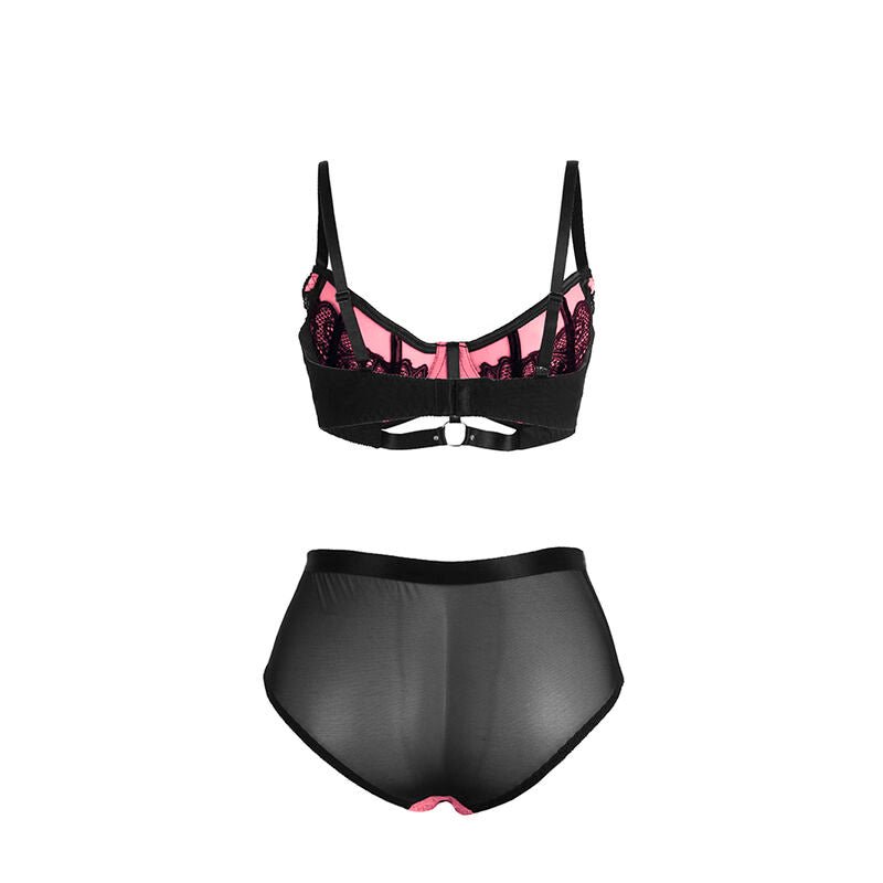 SUBBLIME - 955588 SET REGGISENO IN VERNICE ROSA CON CERNIERA IN RETE L/XL - SUBBLIME SETS - Intimo per le occasioni speciali | The Game Lingerie