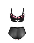 SUBBLIME - 955588 SET REGGISENO IN VERNICE ROSA CON CERNIERA IN RETE L/XL - SUBBLIME SETS - Intimo per le occasioni speciali | The Game Lingerie