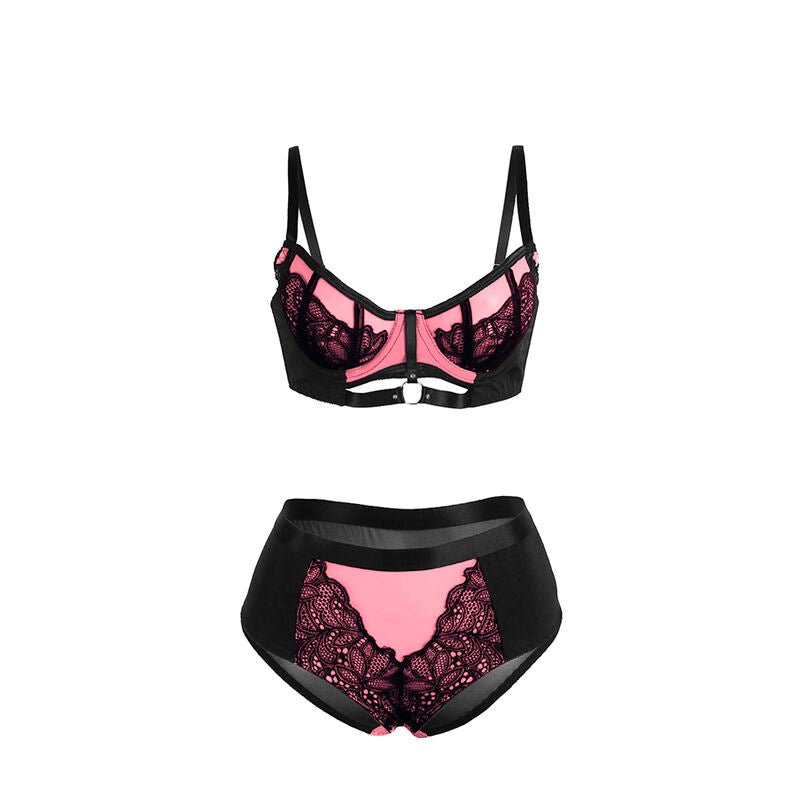 SUBBLIME - 955588 SET REGGISENO IN VERNICE ROSA CON CERNIERA IN RETE L/XL - SUBBLIME SETS - Intimo per le occasioni speciali | The Game Lingerie