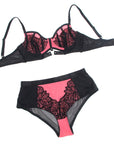 SUBBLIME - 955588 SET REGGISENO IN VERNICE ROSA CON CERNIERA IN RETE L/XL - SUBBLIME SETS - Intimo per le occasioni speciali | The Game Lingerie