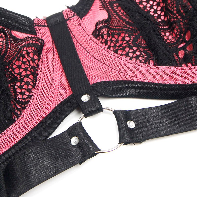 SUBBLIME - 955588 SET REGGISENO IN VERNICE ROSA CON CERNIERA IN RETE L/XL - SUBBLIME SETS - Intimo per le occasioni speciali | The Game Lingerie
