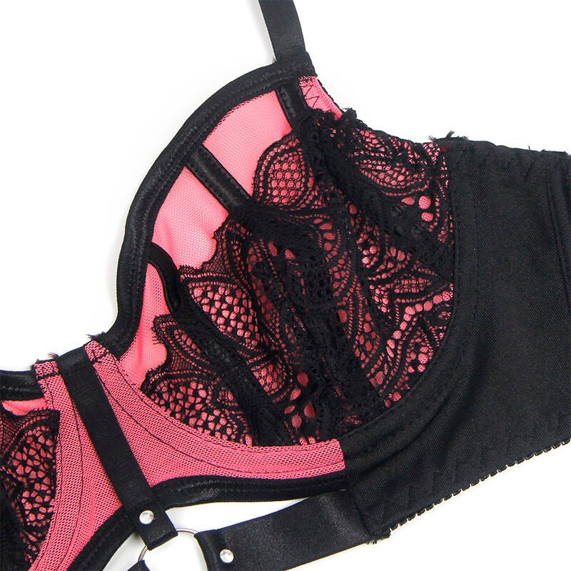 SUBBLIME - 955588 SET REGGISENO IN VERNICE ROSA CON CERNIERA IN RETE L/XL - SUBBLIME SETS - Intimo per le occasioni speciali | The Game Lingerie