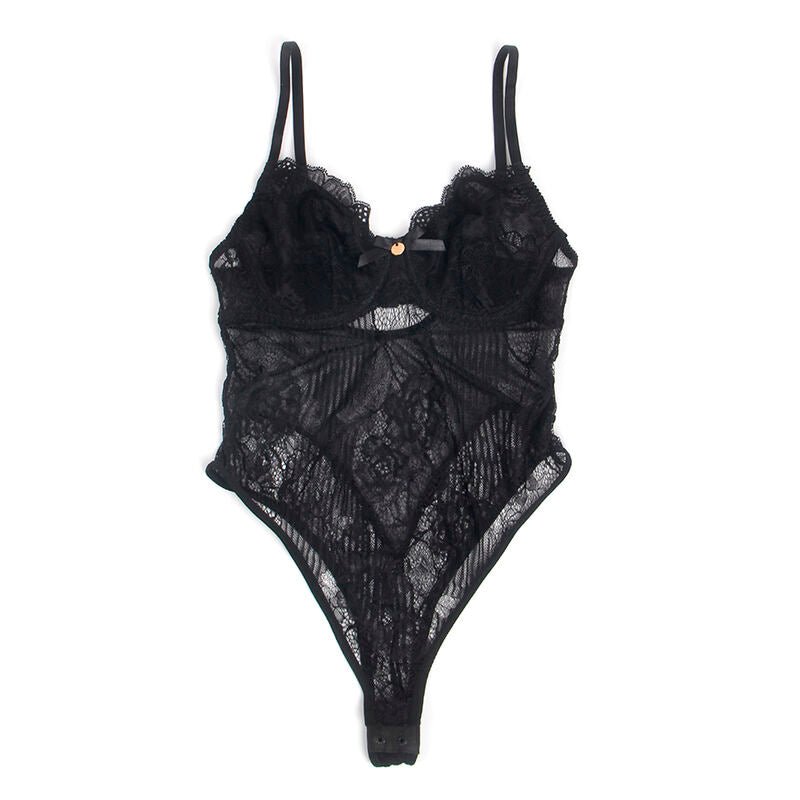 SUBBLIME - 955625 BODY IN PIZZO CON CHIUSURA INFERIORE NERO L/XL - SUBBLIME BODIES - Intimo per le occasioni speciali | The Game Lingerie