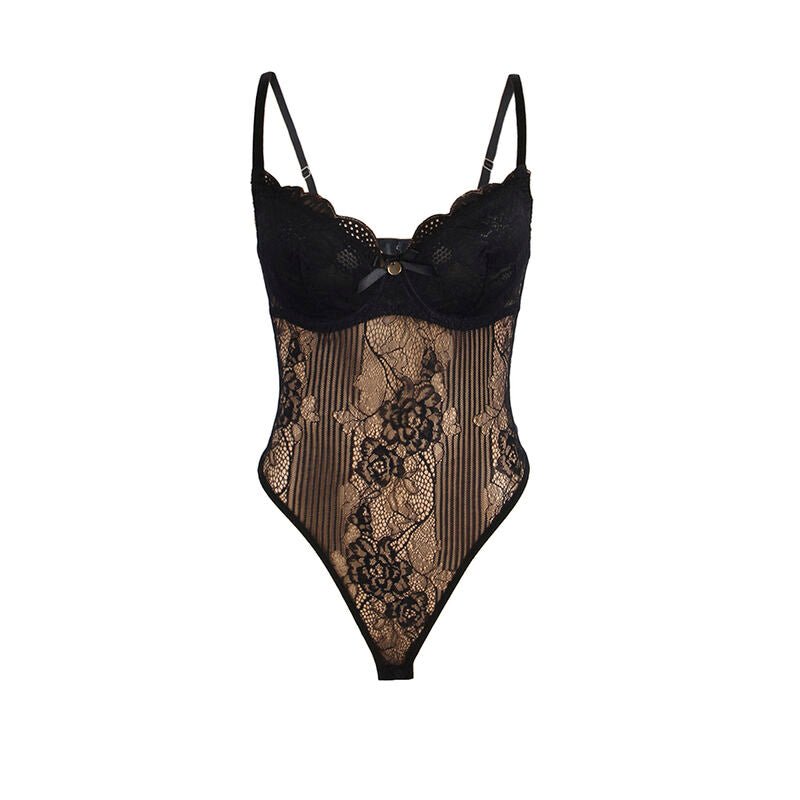 SUBBLIME - 955625 BODY IN PIZZO CON CHIUSURA INFERIORE NERO L/XL - SUBBLIME BODIES - Intimo per le occasioni speciali | The Game Lingerie