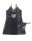 SUBBLIME - 957537 ABITO IN PELLE CON PIZZO FLOREALE NERO L/XL - SUBBLIME DRESSES - Intimo per le occasioni speciali | The Game Lingerie