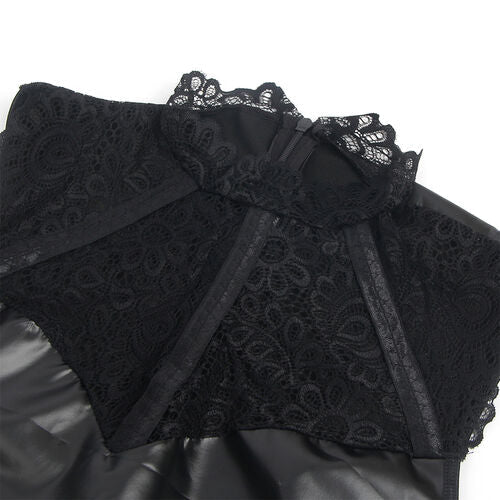 SUBBLIME - 957551 ABITO IN PELLE CON COLLO IN PIZZO NERO L/XL - SUBBLIME DRESSES - Intimo per le occasioni speciali | The Game Lingerie