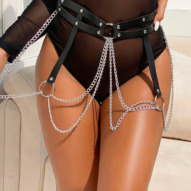 SUBBLIME - ANELLO IN PELLE CATENA ??CINTURA NERA TAGLIA UNICA - SUBBLIME FETISH - Intimo per le occasioni speciali | The Game Lingerie