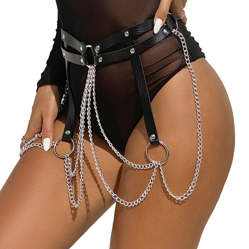 SUBBLIME - ANELLO IN PELLE CATENA ??CINTURA NERA TAGLIA UNICA - SUBBLIME FETISH - Intimo per le occasioni speciali | The Game Lingerie