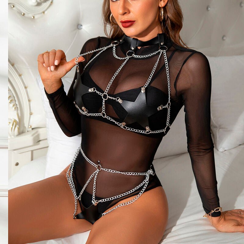 SUBBLIME - IMBRACATURA COMPLETA CON CATENA A STELLA ??DETTAGLIO TAGLIA UNICA - SUBBLIME FETISH - Intimo per le occasioni speciali | The Game Lingerie