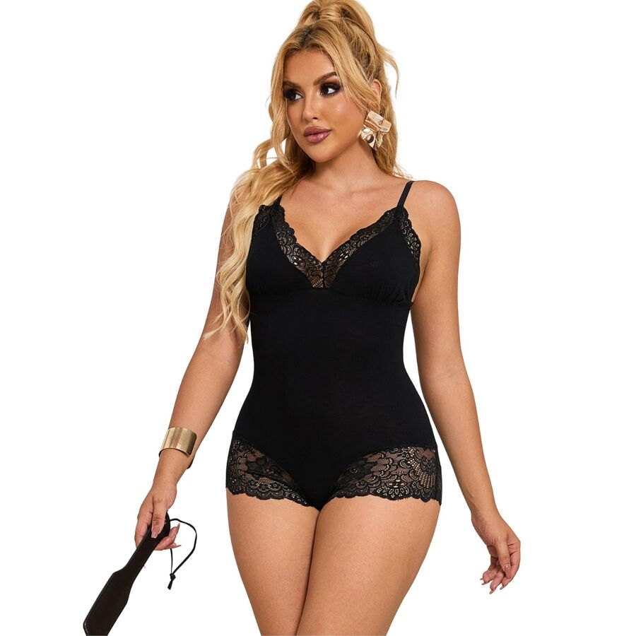 SUBBLIME - ORSACCHIOTTO CON DETTAGLI IN PIZZO FLOREALE NERO S/M - SUBBLIME BODIES - Intimo per le occasioni speciali | The Game Lingerie