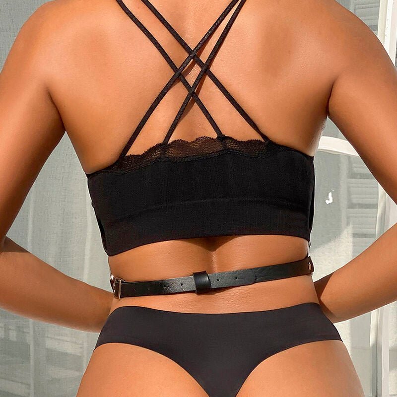 SUBBLIME - PETTORALE CATENE IN PELLE NERA TAGLIA UNICA - SUBBLIME FETISH - Intimo per le occasioni speciali | The Game Lingerie