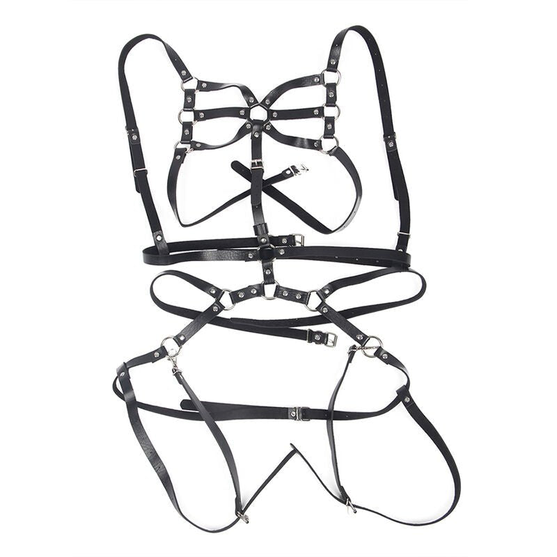 SUBBLIME - PETTORINA CINGHIE REGOLABILI IN PELLE NERO TAGLIA UNICA - SUBBLIME FETISH - Intimo per le occasioni speciali | The Game Lingerie