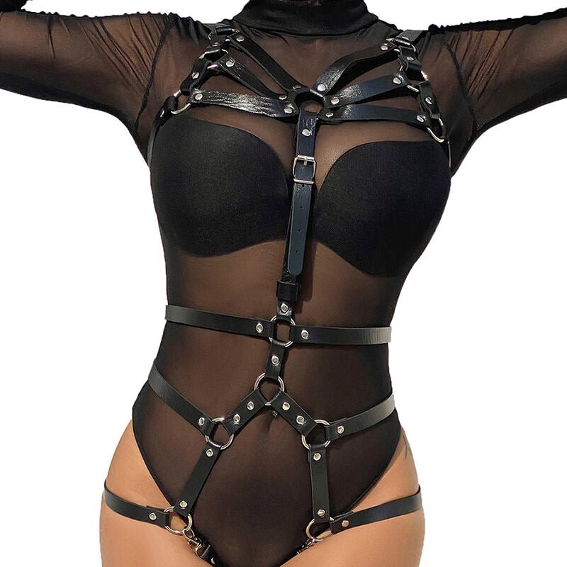 SUBBLIME - PETTORINA CINGHIE REGOLABILI IN PELLE NERO TAGLIA UNICA - SUBBLIME FETISH - Intimo per le occasioni speciali | The Game Lingerie