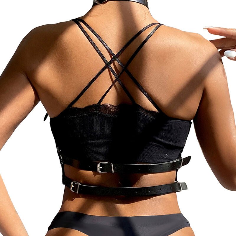 SUBBLIME - PETTORINA CON ANELLO IN PELLE NERA TAGLIA UNICA - SUBBLIME FETISH - Intimo per le occasioni speciali | The Game Lingerie