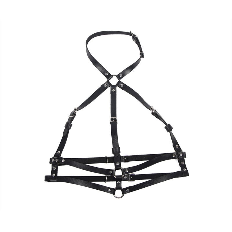 SUBBLIME - PETTORINA CON ANELLO IN PELLE NERA TAGLIA UNICA - SUBBLIME FETISH - Intimo per le occasioni speciali | The Game Lingerie