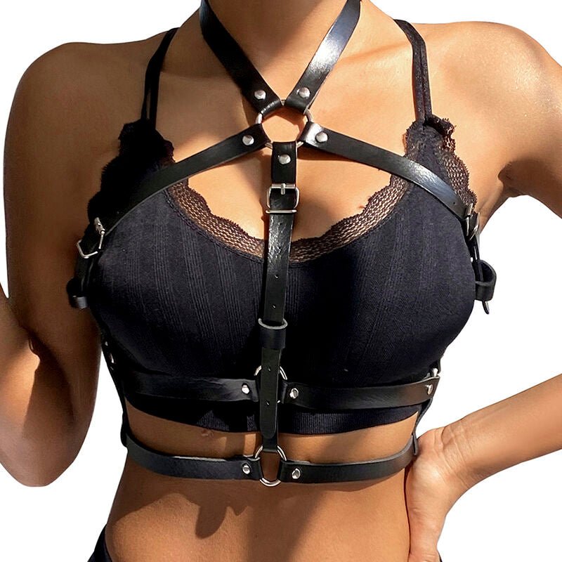 SUBBLIME - PETTORINA CON ANELLO IN PELLE NERA TAGLIA UNICA - SUBBLIME FETISH - Intimo per le occasioni speciali | The Game Lingerie