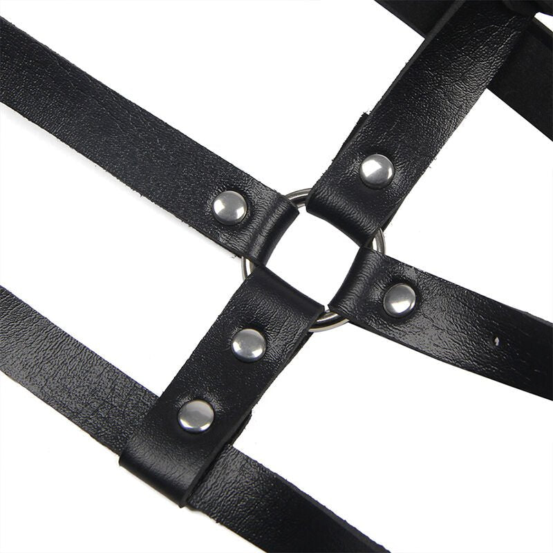 SUBBLIME - PETTORINA CON ANELLO IN PELLE NERA TAGLIA UNICA - SUBBLIME FETISH - Intimo per le occasioni speciali | The Game Lingerie