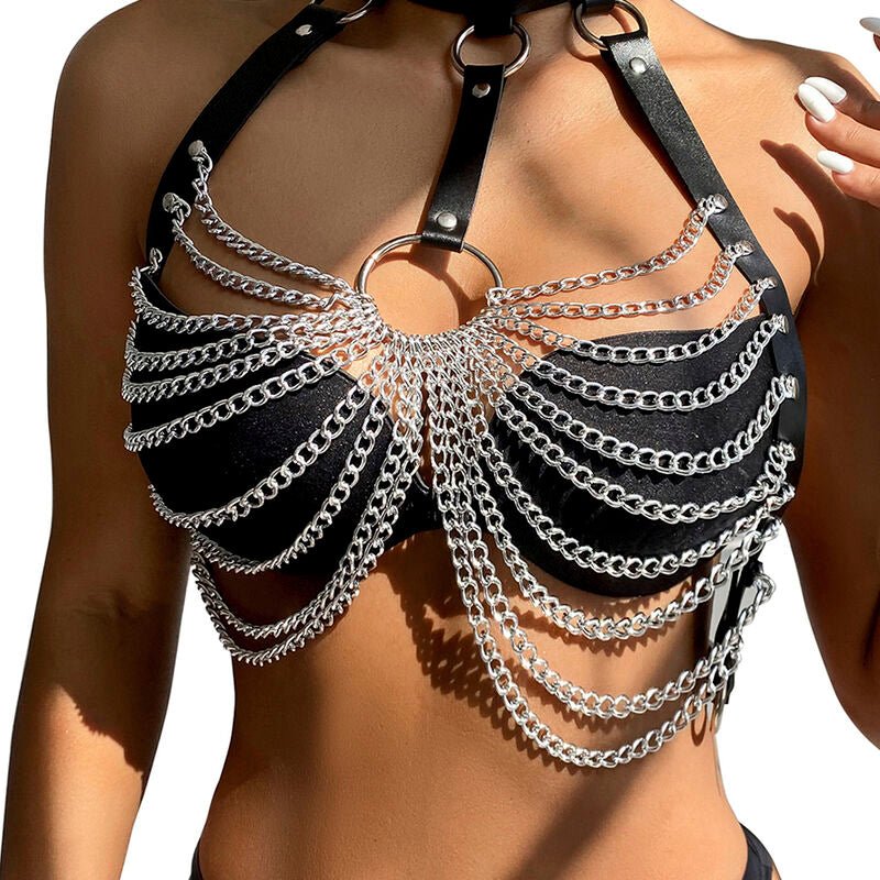 SUBBLIME - PETTORINA CON CATENE AD ANELLI GRANDI TAGLIA UNICA - SUBBLIME FETISH - Intimo per le occasioni speciali | The Game Lingerie