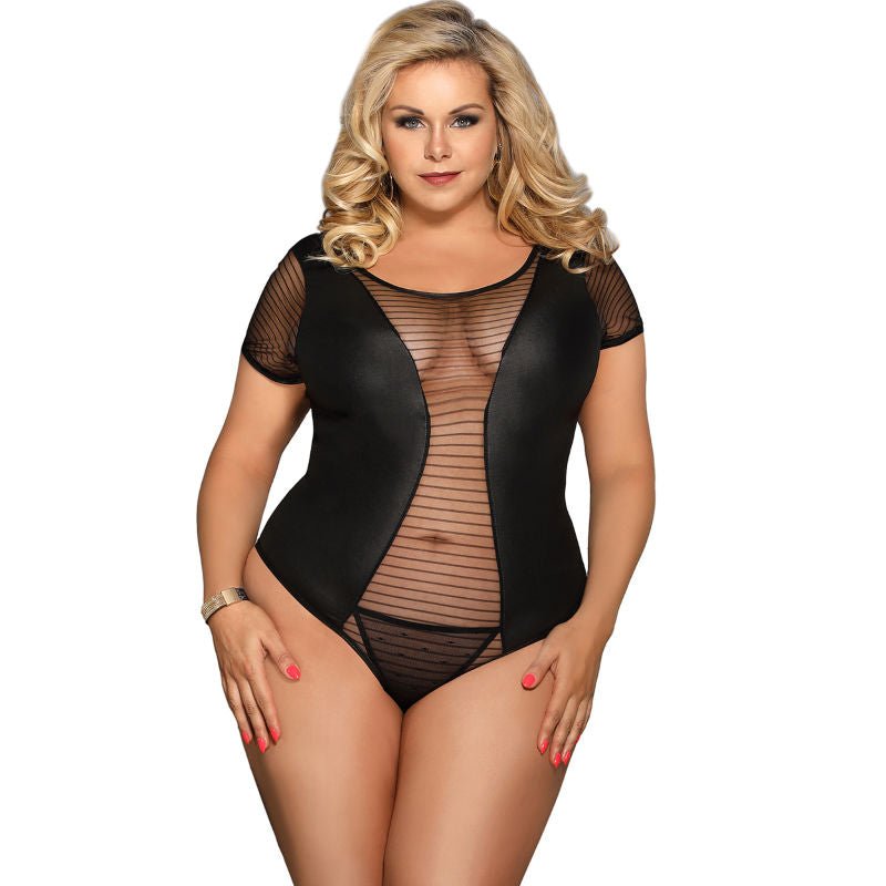 SUBBLIME - QUEEN PLUS FETISH TEDDY MANICA CORTA - SUBBLIME QUEEN PLUS SIZE - Intimo per le occasioni speciali | The Game Lingerie