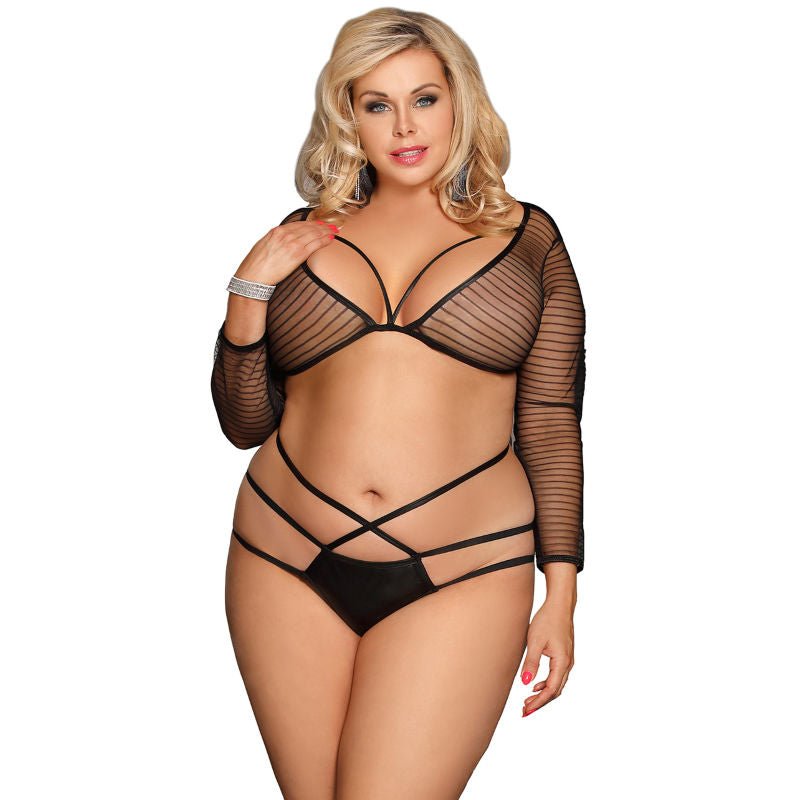 SUBBLIME - QUEEN PLUS SET TOP E MUTANDINE CON SPALLINE - SUBBLIME QUEEN PLUS SIZE - Intimo per le occasioni speciali | The Game Lingerie