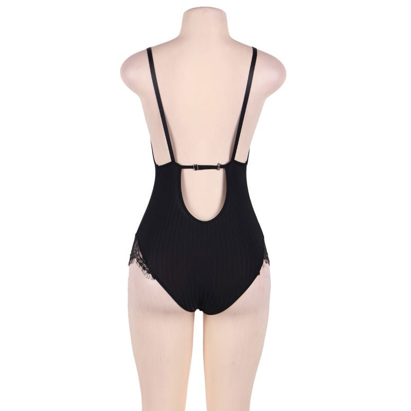 SUBBLIME - QUEEN PLUS TEDDY CON TRASPARENTI E FRANGE NERE - SUBBLIME QUEEN PLUS SIZE - Intimo per le occasioni speciali | The Game Lingerie