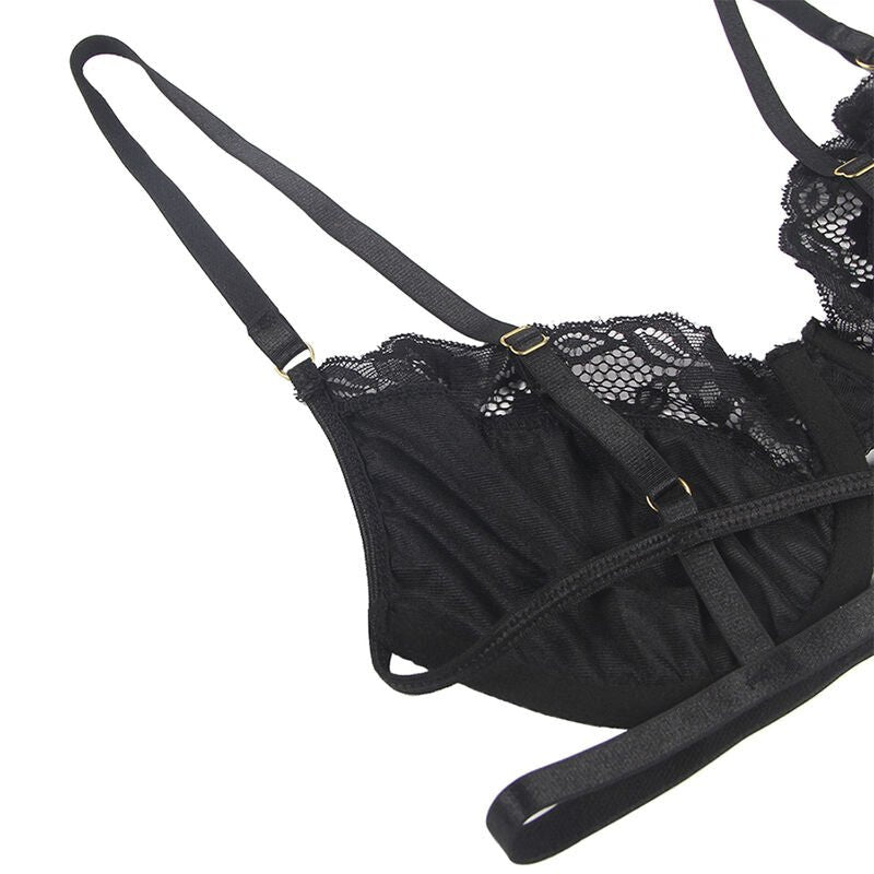 SUBBLIME - SET 3 PEZZI REGGISENO + PERIZOMA + REGGISENO IN PIZZO NERO S/M - SUBBLIME SETS - Intimo per le occasioni speciali | The Game Lingerie