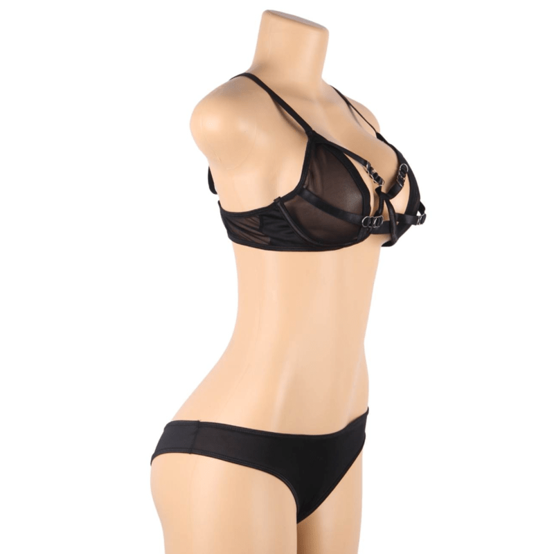 SUBBLIME - SET DUE PEZZI DI REGGISENO TRASPARENTE E STRISCE S/M - SUBBLIME SETS - Intimo per le occasioni speciali | The Game Lingerie