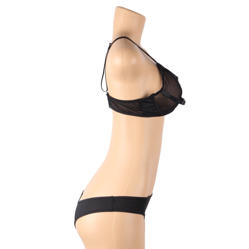 SUBBLIME - SET DUE PEZZI DI REGGISENO TRASPARENTE E STRISCE S/M - SUBBLIME SETS - Intimo per le occasioni speciali | The Game Lingerie