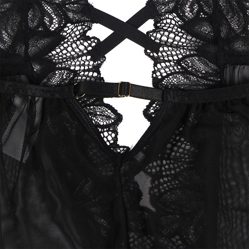 SUBBLIME - TEDDY HALTER COLLO SCHIENA NUDA PIZZO NERO S/M - SUBBLIME BODIES - Intimo per le occasioni speciali | The Game Lingerie