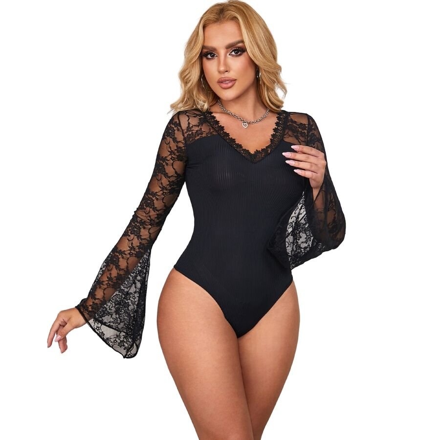 SUBBLIME - TEDDY ORECCHINO CON MOTIVO FLOREALE S / M - SUBBLIME BODIES - Intimo per le occasioni speciali | The Game Lingerie