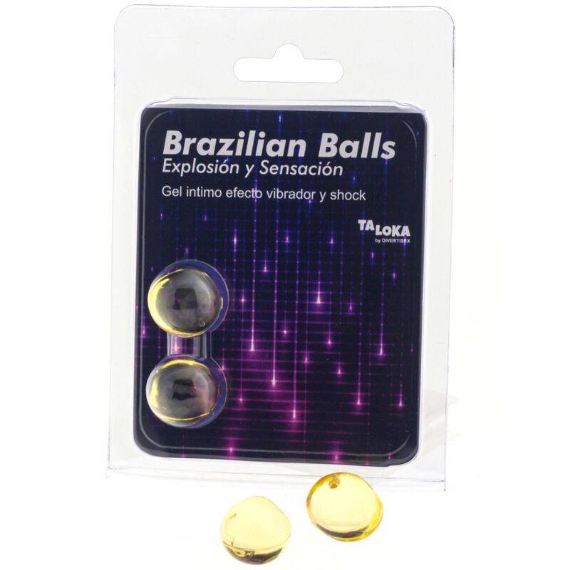 TALOKA - 2 SFERE BRASILIANE GEL EMOZIONANTE VIBRANTE ED EFFETTO SHOCK - TALOKA - Intimo per le occasioni speciali | The Game Lingerie