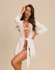 Vestaglia Peignoir Bianca in Pizzo Weddya | Obsessive 229431 - Obsessive - Intimo per le occasioni speciali | The Game Lingerie