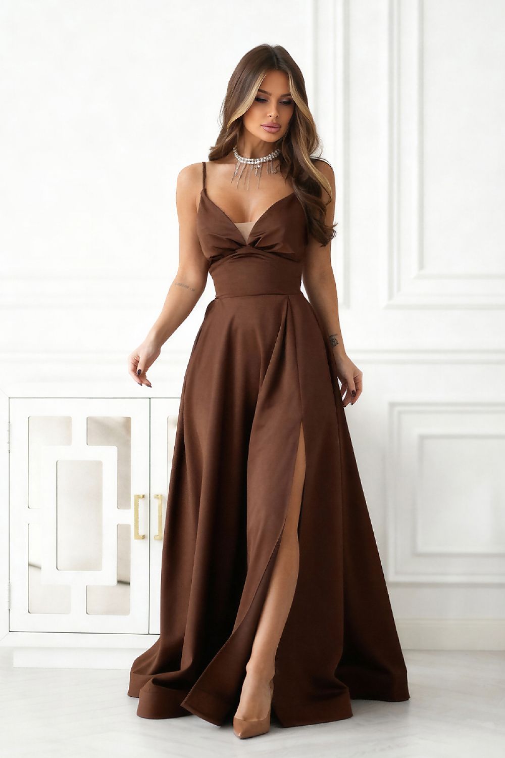  Vestito lungo model 222064 Bicotone 